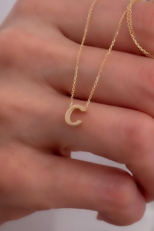 Alphabet Letter C Initial Necklace