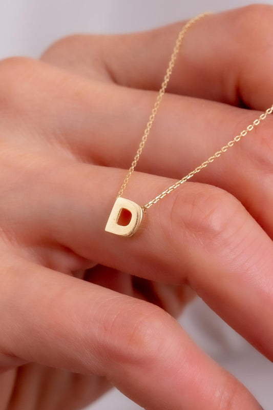 Alphabet Letter D Initial Necklace