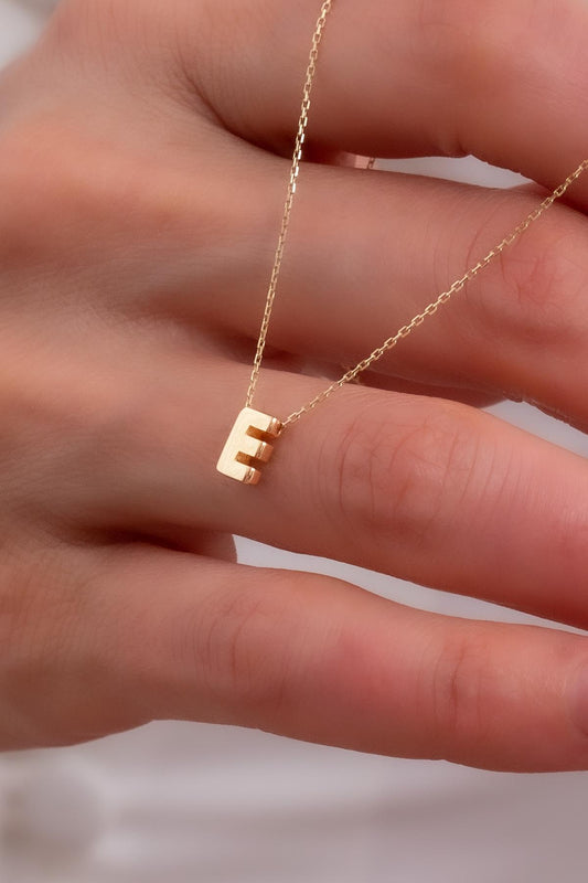 Alphabet Letter E Initial Necklace