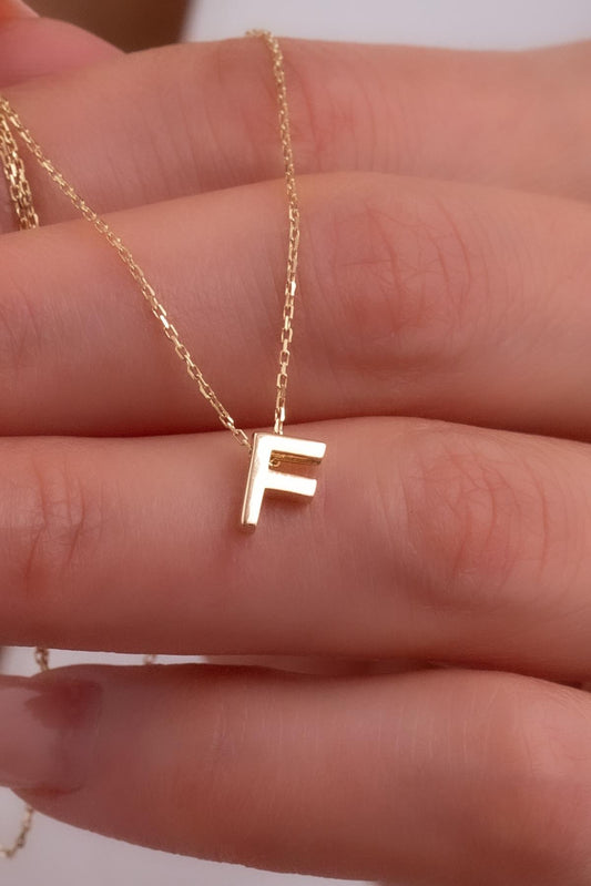 Alphabet Letter F Initial Necklace