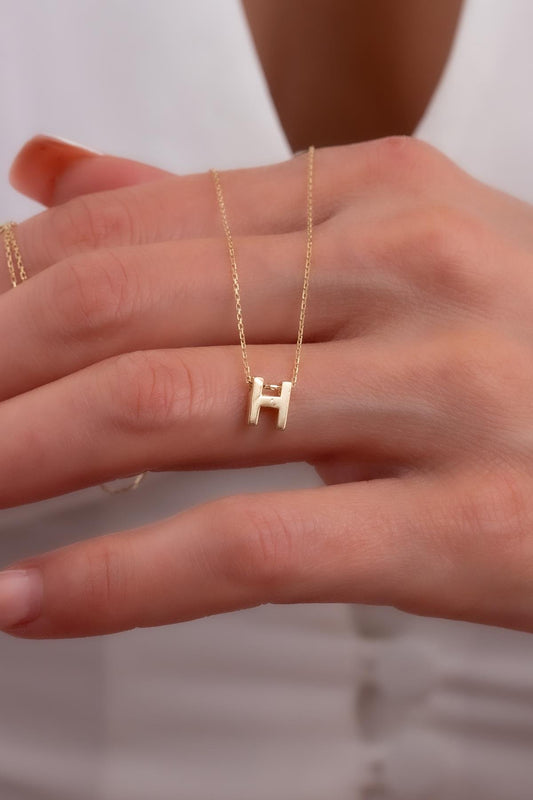 Alphabet Letter H Initial Necklace