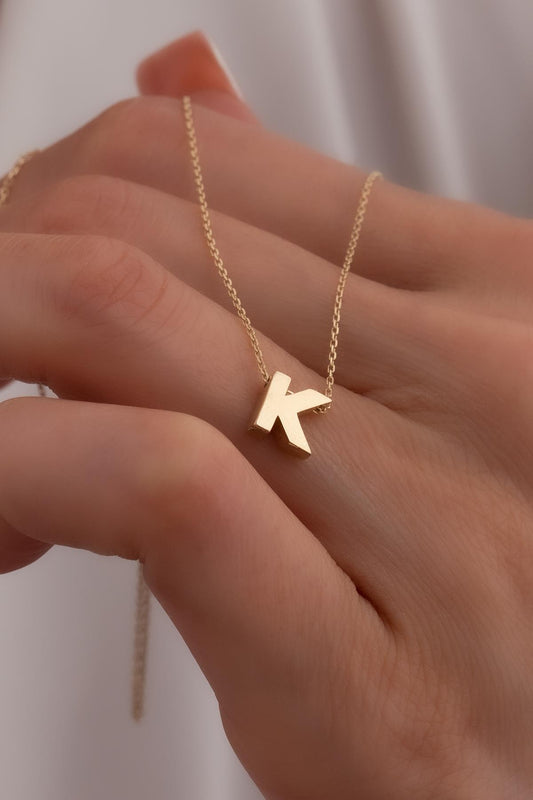 Alphabet Letter K Initial Necklace