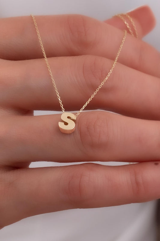 Alphabet Letter S Initial Necklace