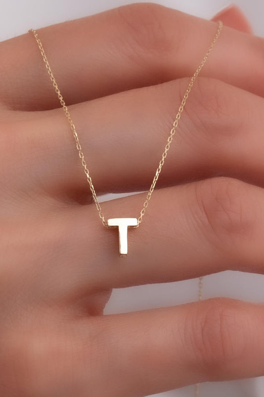 Alphabet Letter T Initial Necklace